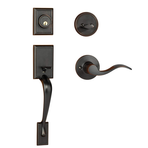 Dynasty Hardware RID-HER-100-12PL Ridgecrest Front Door Handleset, Aged Oil Rubbed Bronze, With Heritage Lever, Left Hand Dynasty Hardware RID-HER-100-12PL Ridgecrest Front Door Handleset, Aged Oil Rubbed Bronze, With Heritage Lever, Left Hand