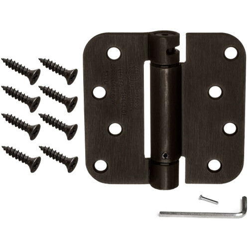 Dynasty Hardware 4" x 4" Mortise Spring Hinge with 5/8" Radius Corners, Oil Rubbed Bronze - Pack Of 2 Hinges Dynasty Hardware 4" x 4" Mortise Spring Hinge with 5/8" Radius Corners, Oil Rubbed Bronze - Pack Of 2 Hinges