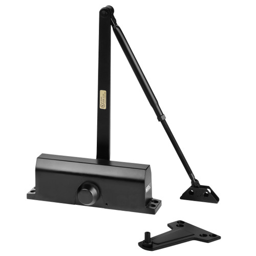 Dynasty Hardware 3000-BLK Commercial Grade Door Closer, Size 3 Spring, Black