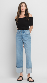 Super HR Cuffed Baggy Straight Jeans