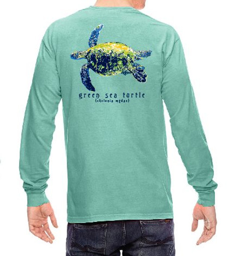 Sea Turtle On Island Reef L/S Tee