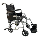 Wheelchair/ Transport chair Combo- 16" Combo wheelchair with aluminum lightweight frame, footrests, quick release