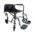 Light Weight Transporter Wheelchair with fixed full-length arms, swing-away detachable foot rests, adjustable toggle wheel locks, Weight limit: 220 lbs