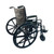 24" Heavy duty wide wheelchair with detachable arm, foot rests, dual axle, weight limit: 400 lbs