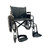 24" Heavy duty wide wheelchair with detachable arm, foot rests, dual axle, weight limit: 400 lbs