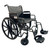 24" Heavy duty wide wheelchair with detachable arm, foot rests, dual axle, weight limit: 400 lbs