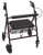 Heavy Duty Extra wide Steel Rollator, Straight padded backrest, Handle Height Adjustment, Burgundy color, Weight limit: 400 LBS