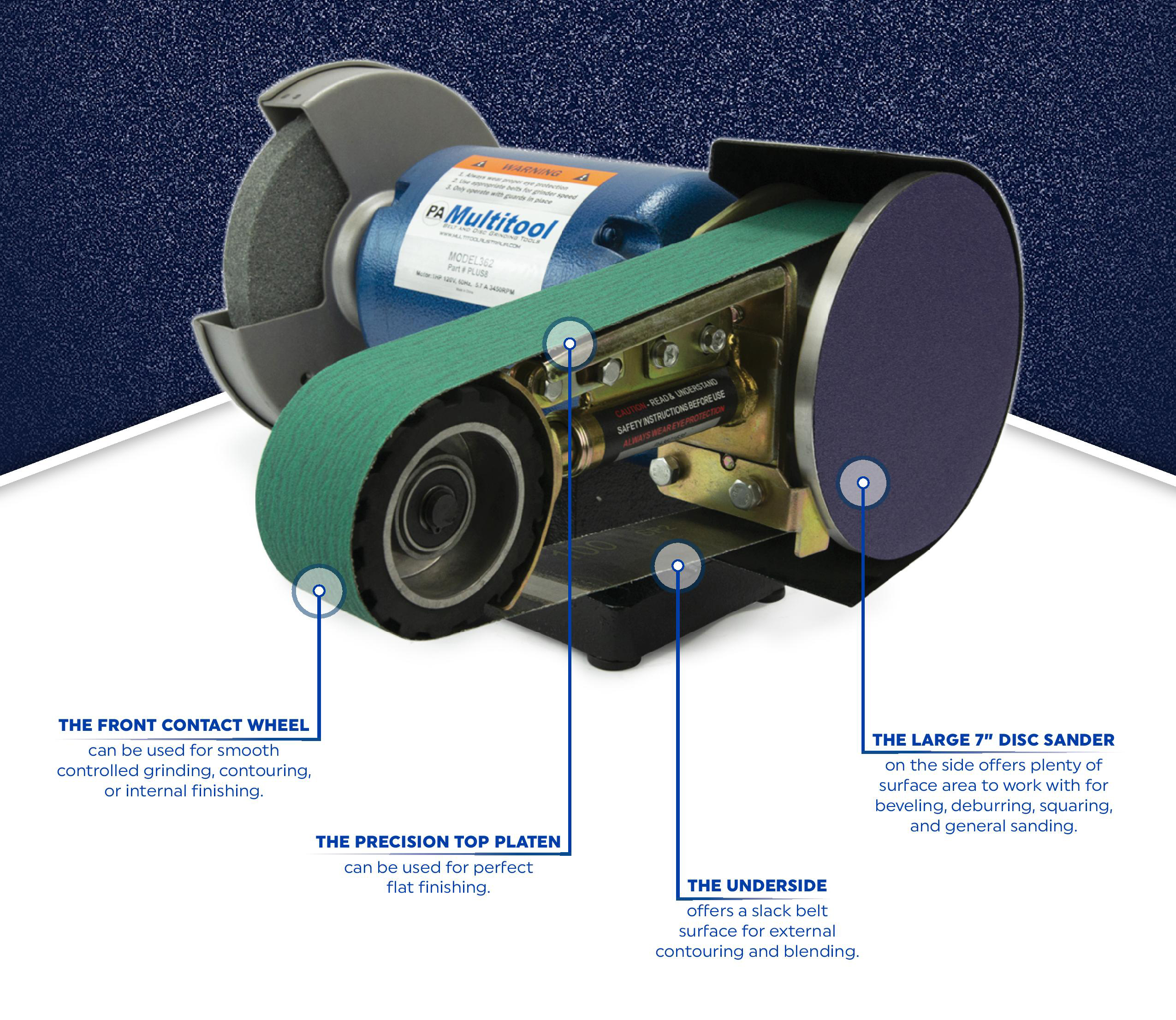 Multitool Combination Grinder, 2x48 Belt Assembly