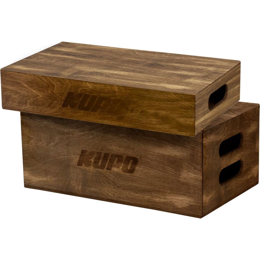 Kupo Brown Stained Apple Box Set - Half And Full Size Kupo Brown Stained Apple Box Set - Half And Full Size