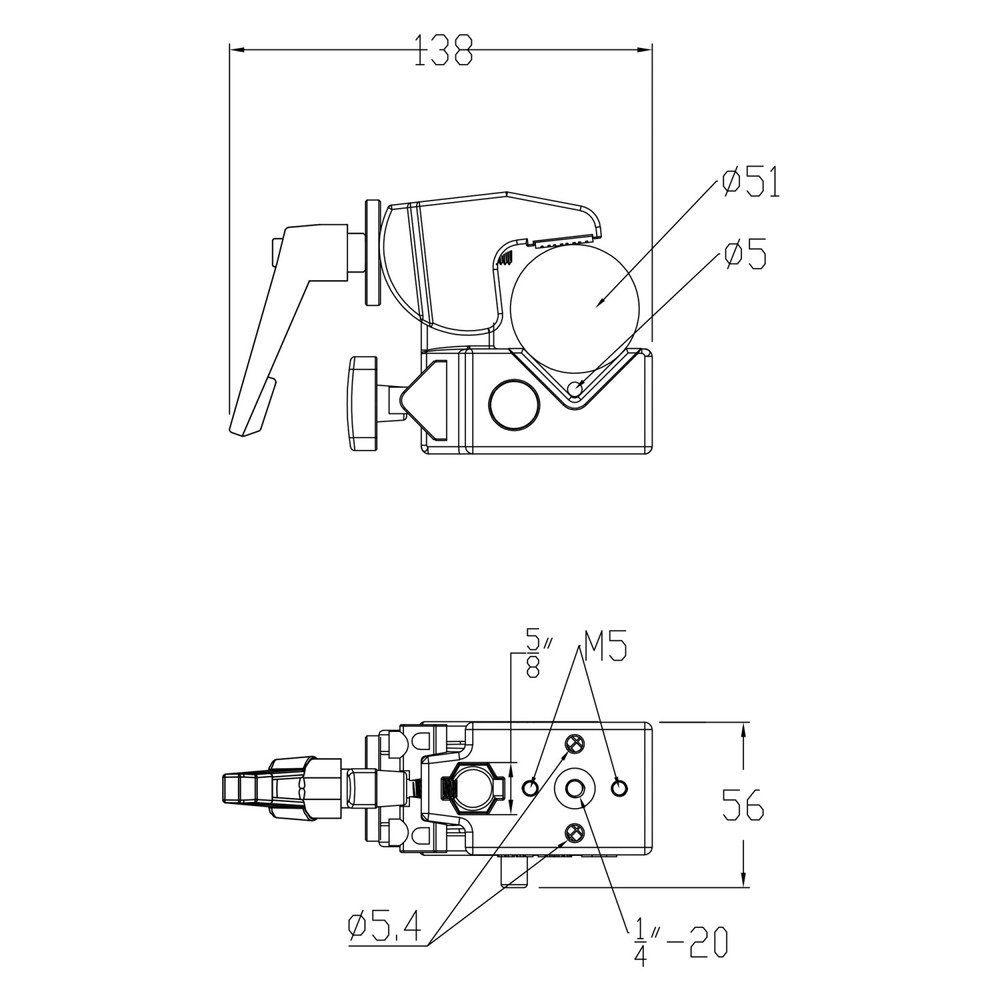 Kupo Convi Clamp with Adjustable Handle - Black