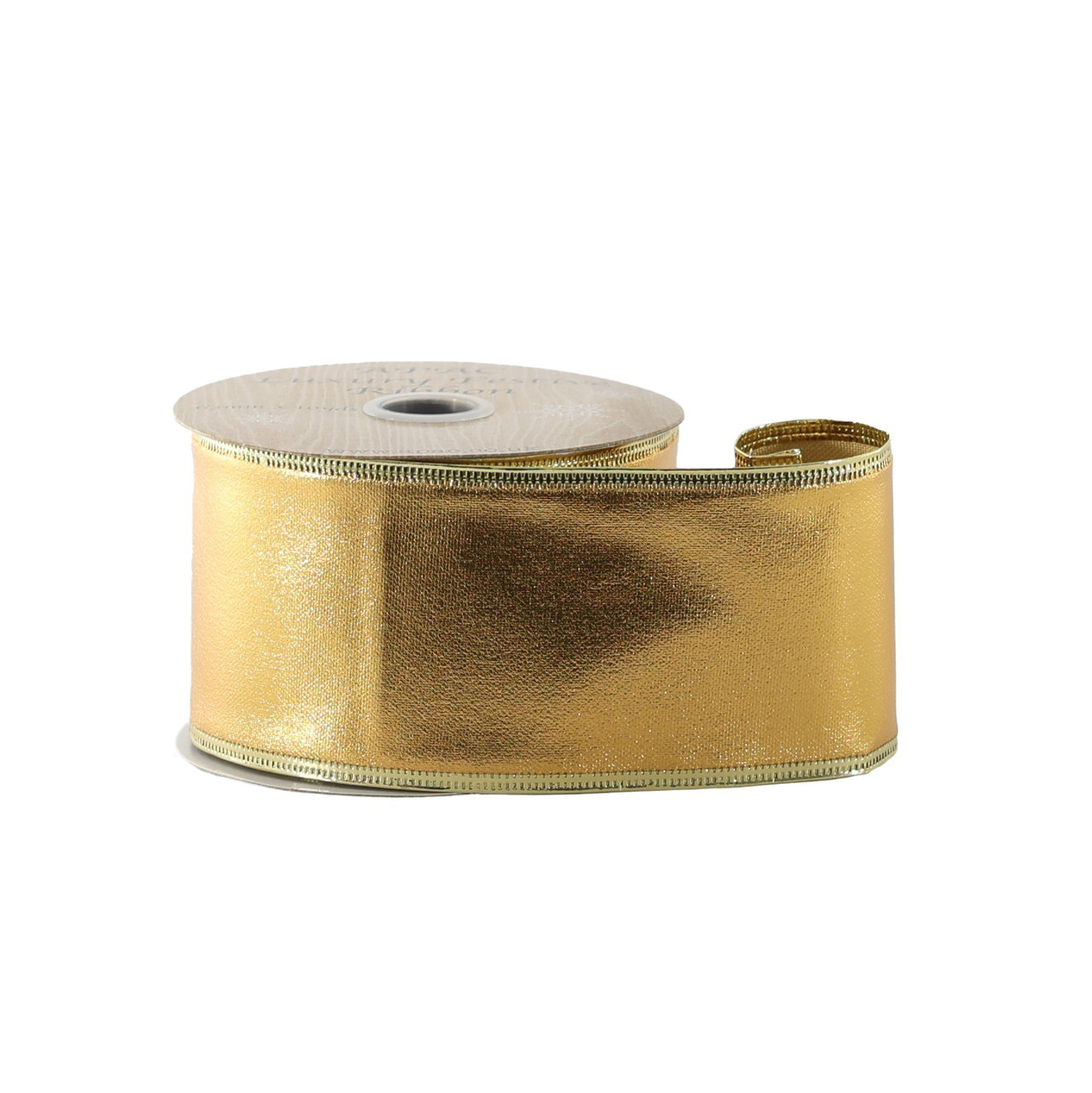 Metallic Gold Wired Edge Ribbon - 63mm x 10yds