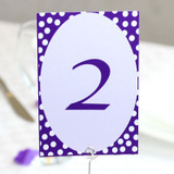 Purple Polka Dot Table Numbers