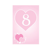Pink Hearts Table Numbers