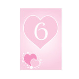 Pink Hearts Table Numbers