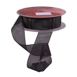 Black Woven Edge Organza 25mm