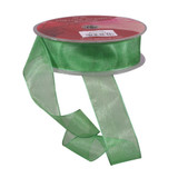 Emerald Woven Edge Organza 25mm Emerald Woven Edge Organza 25mm