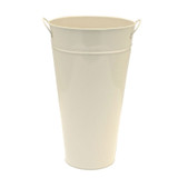 Cream Galvanised Vase 20cm Cream Galvanised Vase 20cm