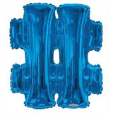 34" Letter Balloon - Hashtag - Blue 34" Letter Balloon - Hashtag - Blue