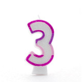 Pink Number 3 Candle Pink Number 3 Candle