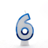 Blue Number 6 Candle Blue Number 6 Candle
