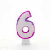 Pink Number 6 Candle Pink Number 6 Candle