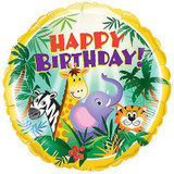 Happy Birthday Jungle & Friends Foil Balloon Happy Birthday Jungle & Friends Foil Balloon