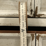 'Handmade with Love' Grey Linen Ribbon 15mm 'Handmade with Love' Grey Linen Ribbon 15mm