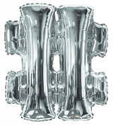 34" Silver Symbol # Balloon 34" Silver Symbol # Balloon