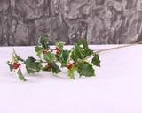 63cm Mixed Green Holly Spray 63cm Mixed Green Holly Spray