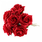 Bunch of 6 Red Foam Tea Rose Bunch of 6 Red Foam Tea Rose