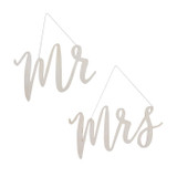 Wooden Mr & Mrs Chair Signs Wooden Mr & Mrs Chair Signs