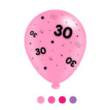 Age 30 Pink/Purple Mix Balloons (8 pack) Age 30 Pink/Purple Mix Balloons (8 pack)