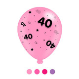 Age 40 Pink/Purple Mix Balloons (8 pack) Age 40 Pink/Purple Mix Balloons (8 pack)
