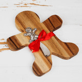 Acacia Wooden Gingerbread Man Cheeseboard & Knife Set Acacia Wooden Gingerbread Man Cheeseboard & Knife Set