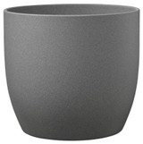 Basel Stone Ceramic Pot Dark Grey (19cm)