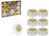 8 Piece Tealight Candle Set In Gift Box Gold Only