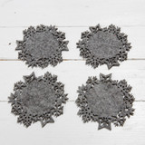 Set of 4 Grey Felt Snowflake Coasters Set of 4 Grey Felt Snowflake Coasters