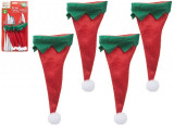 Set Of 4 Elf Christmas Hat Table Cutlery Holders On Backing Card Set Of 4 Elf Christmas Hat Table Cutlery Holders On Backing Card