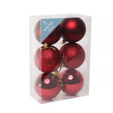 Burgundy Shatterproof Baubles (8cm) (6 pieces) Burgundy Shatterproof Baubles (8cm) (6 pieces)