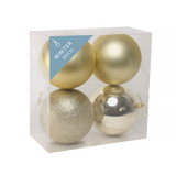 Champagne Shatterproof Baubles (12cm) (4 pieces) Champagne Shatterproof Baubles (12cm) (4 pieces)