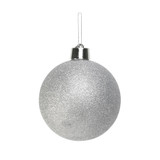 Silver Glitter Shatterproof Bauble (x1) (20cm) Silver Glitter Shatterproof Bauble (x1) (20cm)