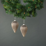 Titania Glass Drop Bauble Rose Gold (Set of 4) Titania Glass Drop Bauble Rose Gold (Set of 4)