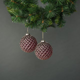 Faye 10cm Glass Bauble Dark Purple (Set of 4) Faye 10cm Glass Bauble Dark Purple (Set of 4)