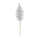 Silver Glitter Fern Leaf 