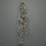 Snowy Pine Garland with Red Berries (180cm)