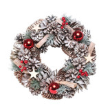 Woodland Snow Wreath with Red Baubles Woodland Snow Wreath with Red Baubles