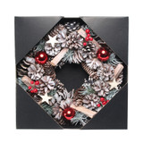 Woodland Snow Wreath with Red Baubles Woodland Snow Wreath with Red Baubles