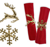 Gold Christmas Napkin Rings (Assorted Designs) Gold Christmas Napkin Rings (Assorted Designs)