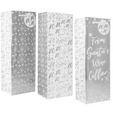 Silver Bottle Gift Bags (Pack of 3) Silver Bottle Gift Bags (Pack of 3)