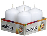 Bolsius Pillar candles White 60 x 40 mm (tray of 4) 